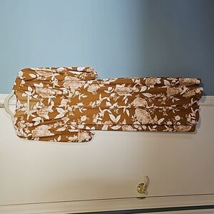 Lc Lauren Conrad Button Front Midi Dress in Khaki Grand Floral